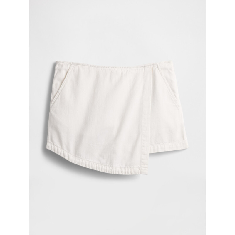 V-DENIM MINI SKORT WHITE WASH INDIGO