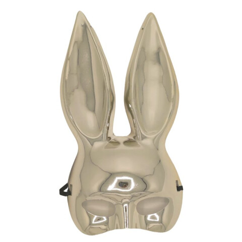 Antifaz Diseño Conejo Metalizado Blanco