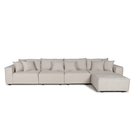 Sofá Modular Maia (5 módulos) - Tela Microfibra 12072 (Beige)
