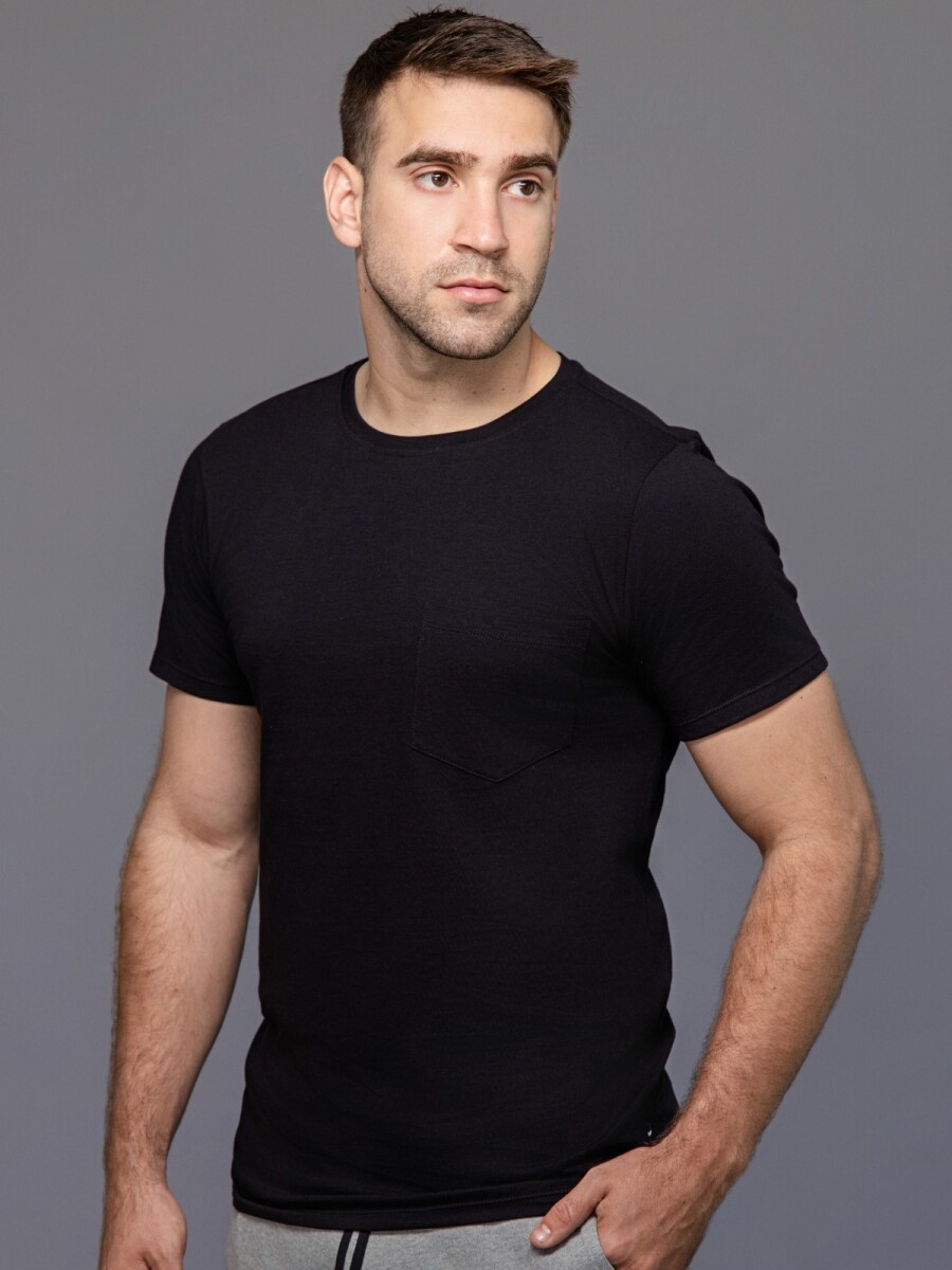 Remera de algodnn con bolsillo - Blanco 