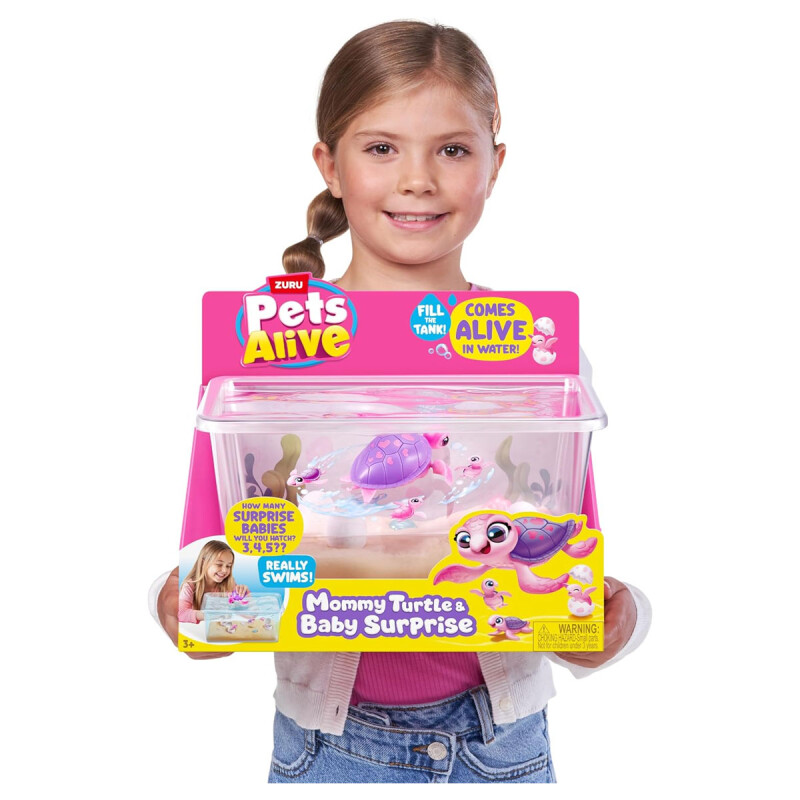 Pecera Mamá Tortuga Sorpresa con bebes Pets Alive Pecera Mamá Tortuga Sorpresa con bebes Pets Alive