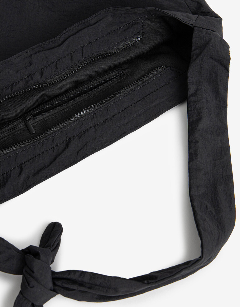 Saca Nylon Saca De Hombro Con Nudo - Negro