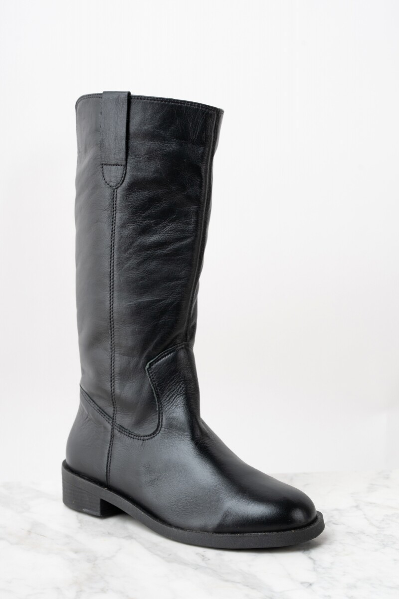 Bota Cuero Negro