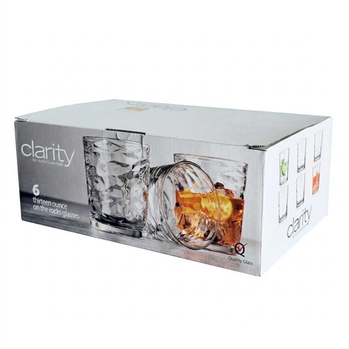 SET X6 VASO WHISKY 390ML IRREGULAR CLARITY 