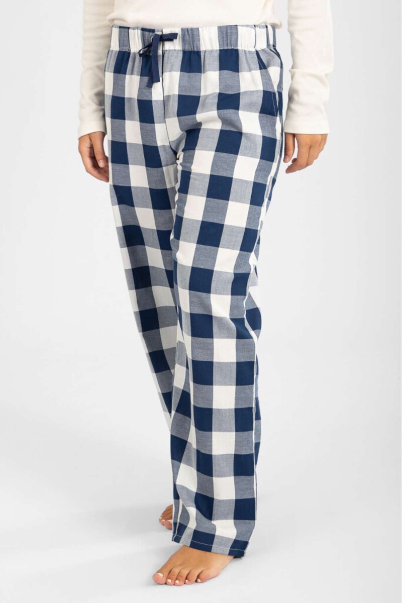 Pantalon mujer franela - Azul 