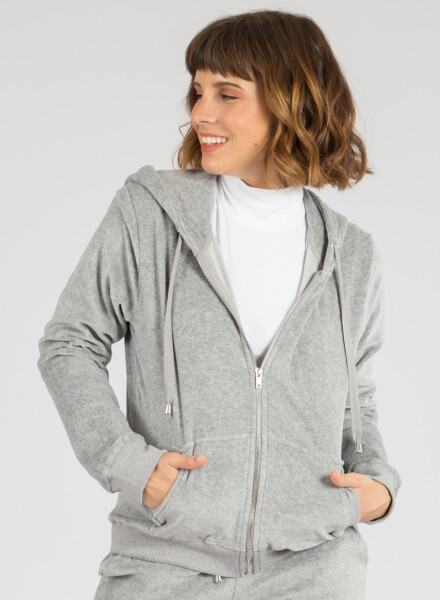 Campera velour Gris melange