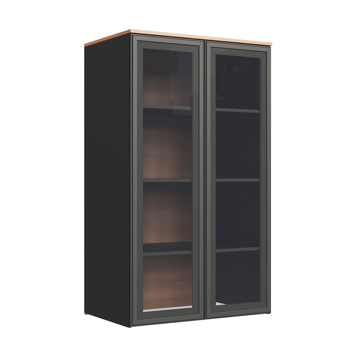 Módulo Superior Complementario Alice 0,80 M, 2 Puertas De Vidrio, Color Grafito 