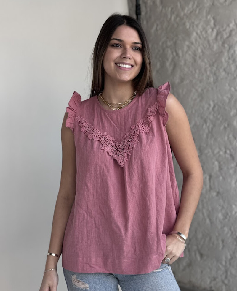 Blusa Aimé rosa viejo