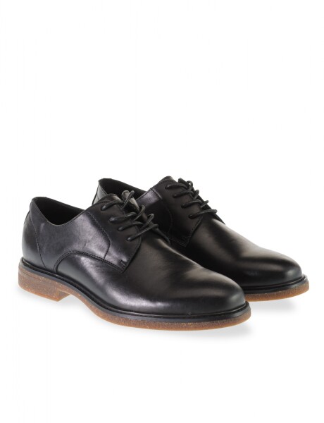 Zapato de cuero con cordones Negro