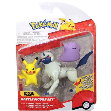 Set Figuras De Batalla X3 Pikachu + Absol + Ditto