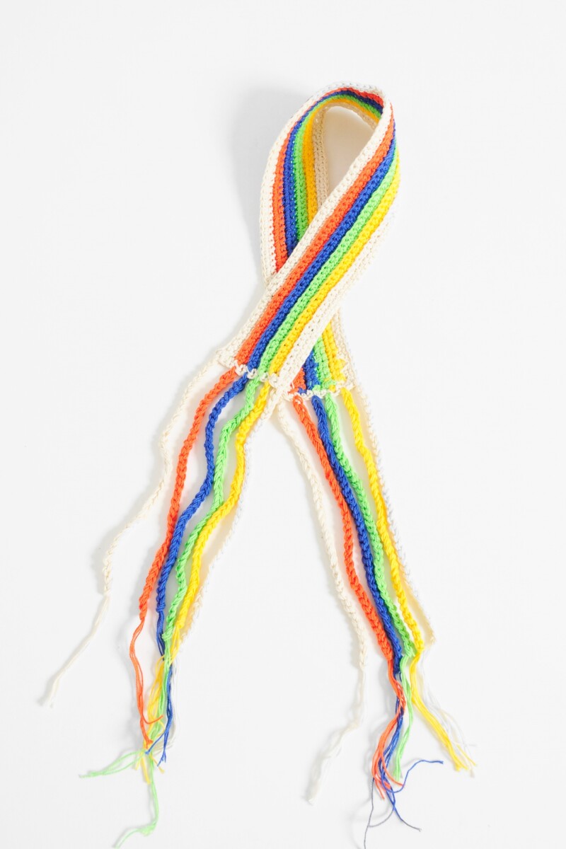 Vincha crochet franjas multicolor