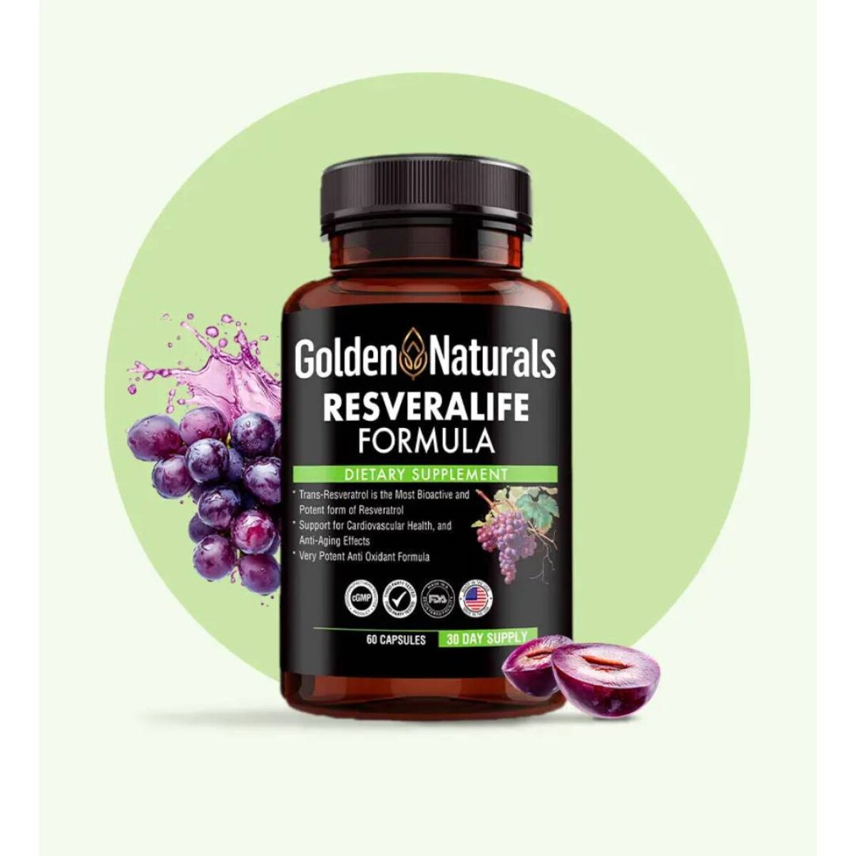 Resveralife Golden Natural - 60 capsulas 