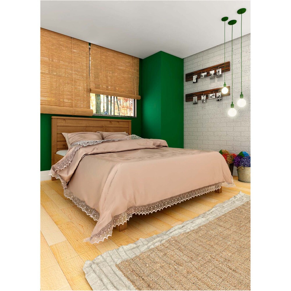 CAMA 2 PLAZAS MADERA NATURAL-BEIGE FRESNO
