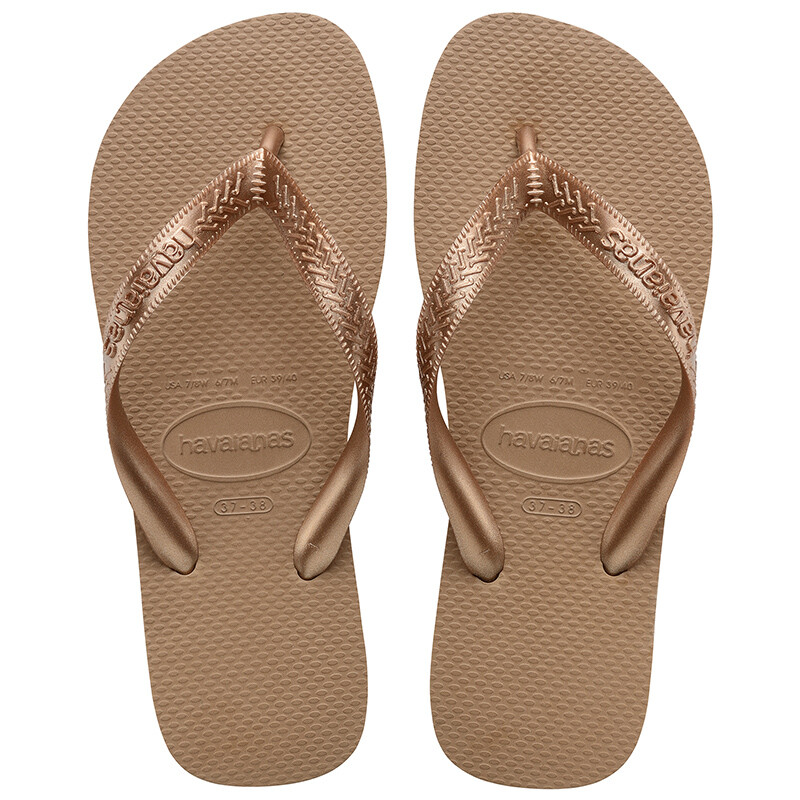 Ojotas Havaianas Top Tiras Flip Flops Dorado