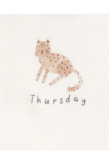 Pack siete bodies de algodón, manga corta, estampa animales Sin color