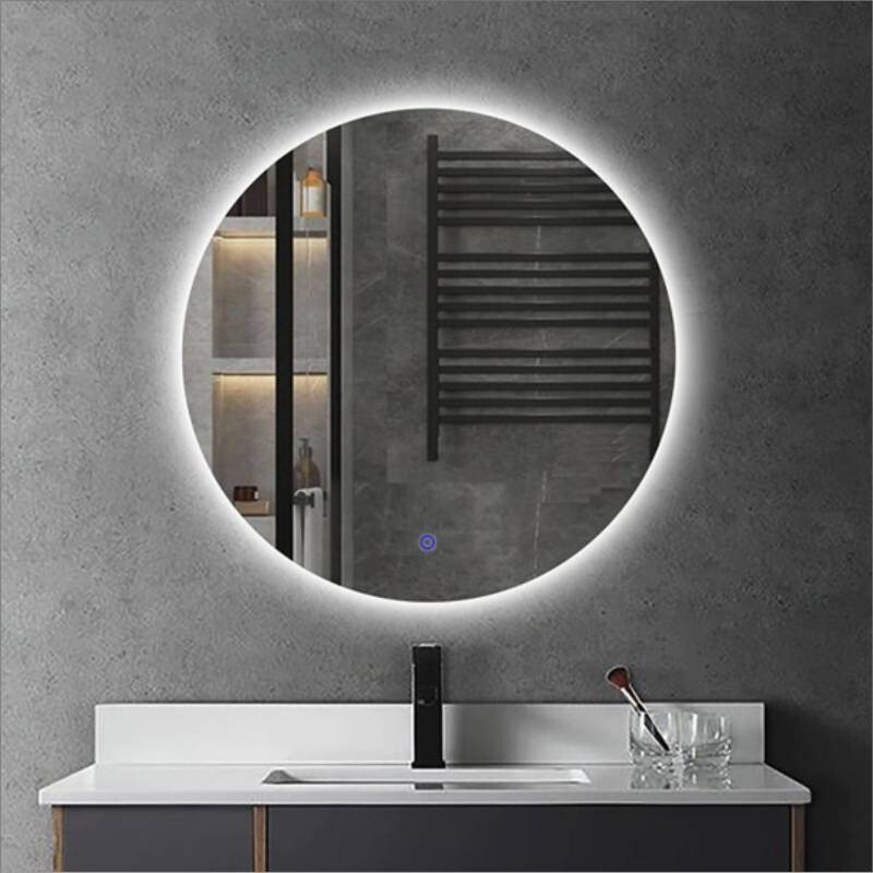 Espejo Redondo Con Luz Led Sin Marco 50cm Diametro Tactil Blanco
