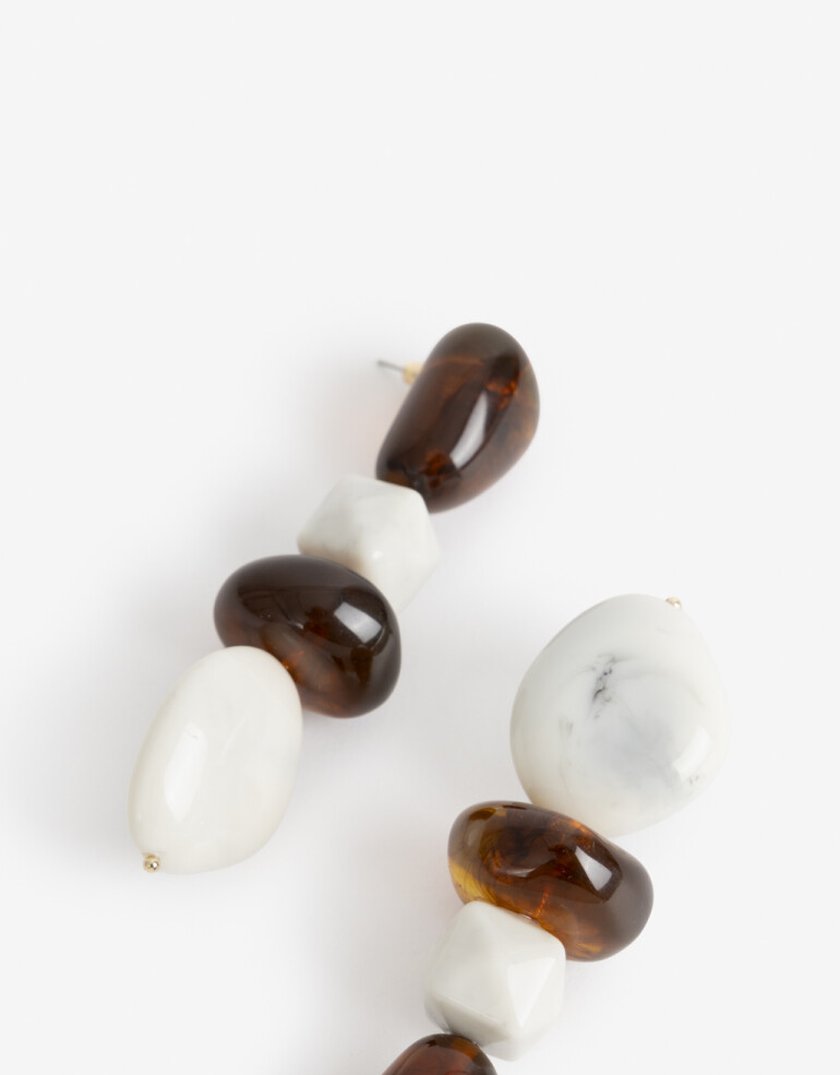 Aros Colgantes Largos Resina Aros Colgantes Largos, Resina Carey - Marron Carey