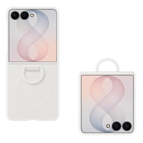 Funda Magnética De Silicona Con Anillo Para Samsung Galaxy Z Flip8 TRANSPARENTE