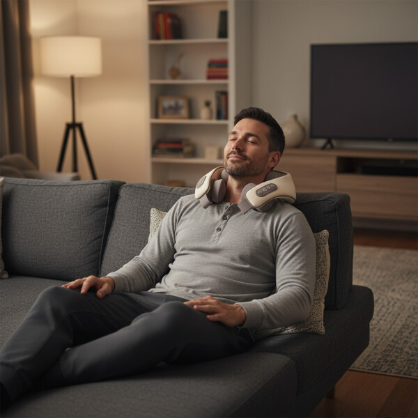 Masajeador Multimodo Cuello Espalda Hombro Electrico Color Beige