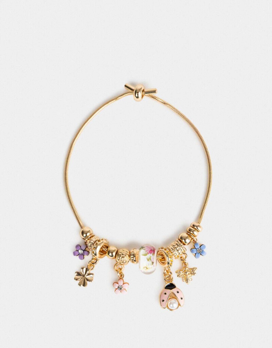 Pulseras Flexibles Multi dijes - Dorado 