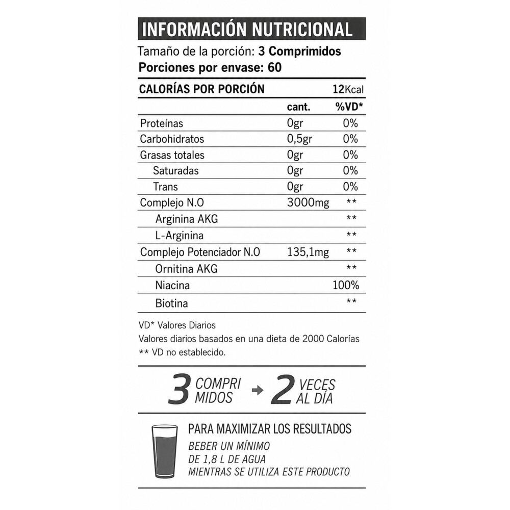 N.O. Booster 180 Comprimidos | Óxido Nítrico Star Nutrition N.O. Booster 180 Comprimidos | Óxido Nítrico Star Nutrition