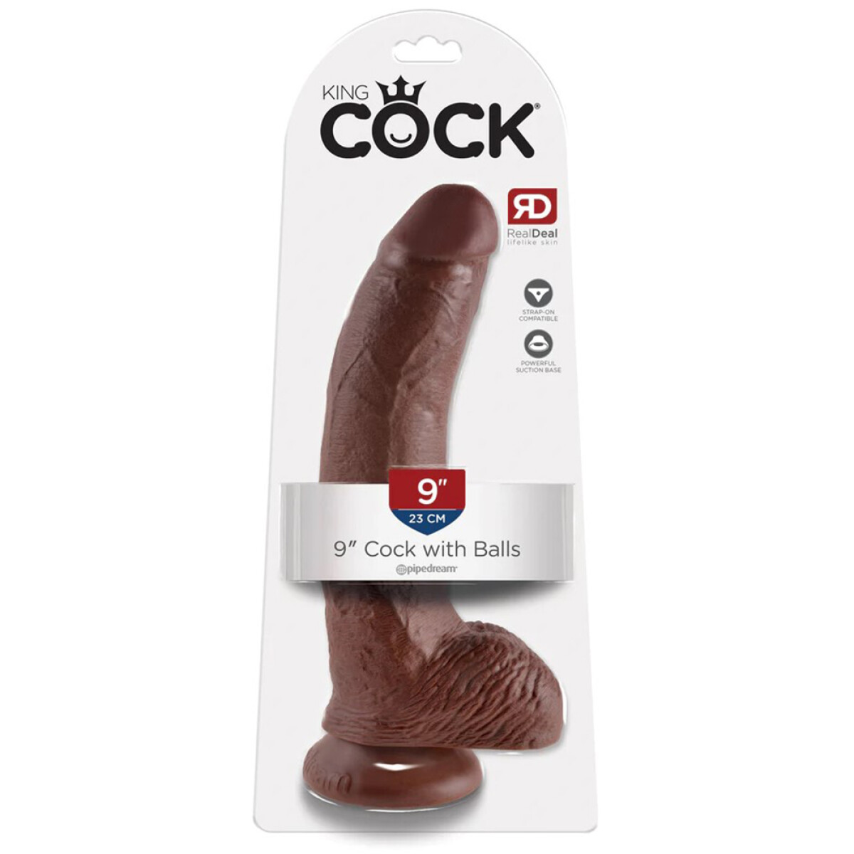 Realístico King Cock 23cm con Ventosa Chocolate 
