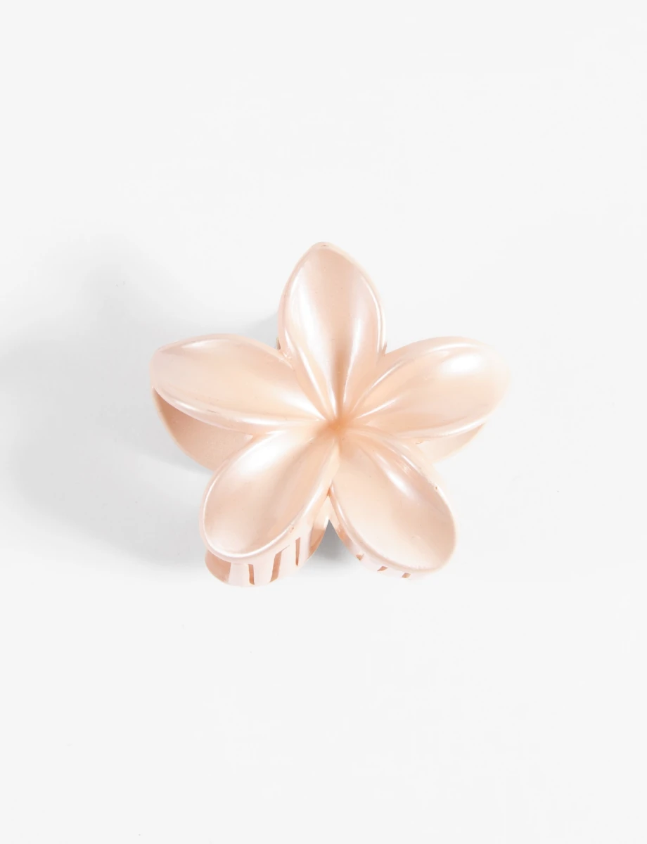 Broche flor hibisco - beige claro 