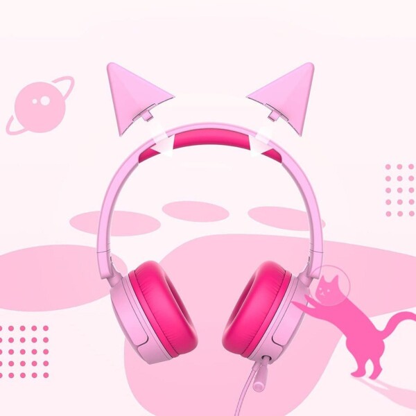 Auriculares Orejas Microfono Infantil Gamer Gorsun Gtia Color Variante Rosa