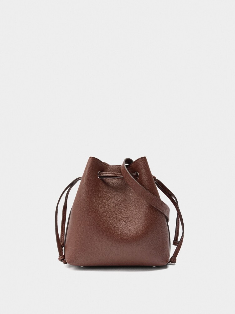 Bolso Bandolera Con Cordón canela