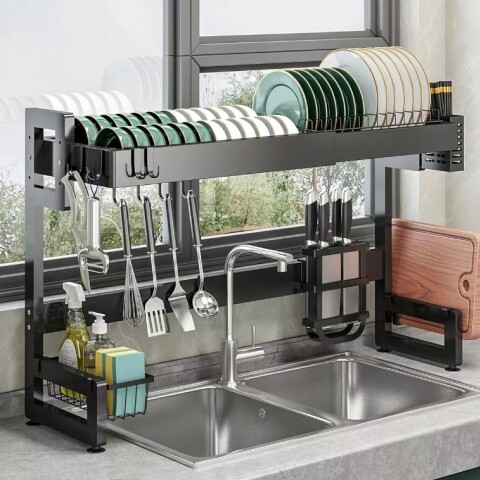 Escurridor De Platos Ajustable Extensible 65 A 95 Cm Acero Negro Para Vajilla Imback Escurridor De Platos Ajustable Extensible 65 A 95 Cm Acero Negro Para Vajilla Imback