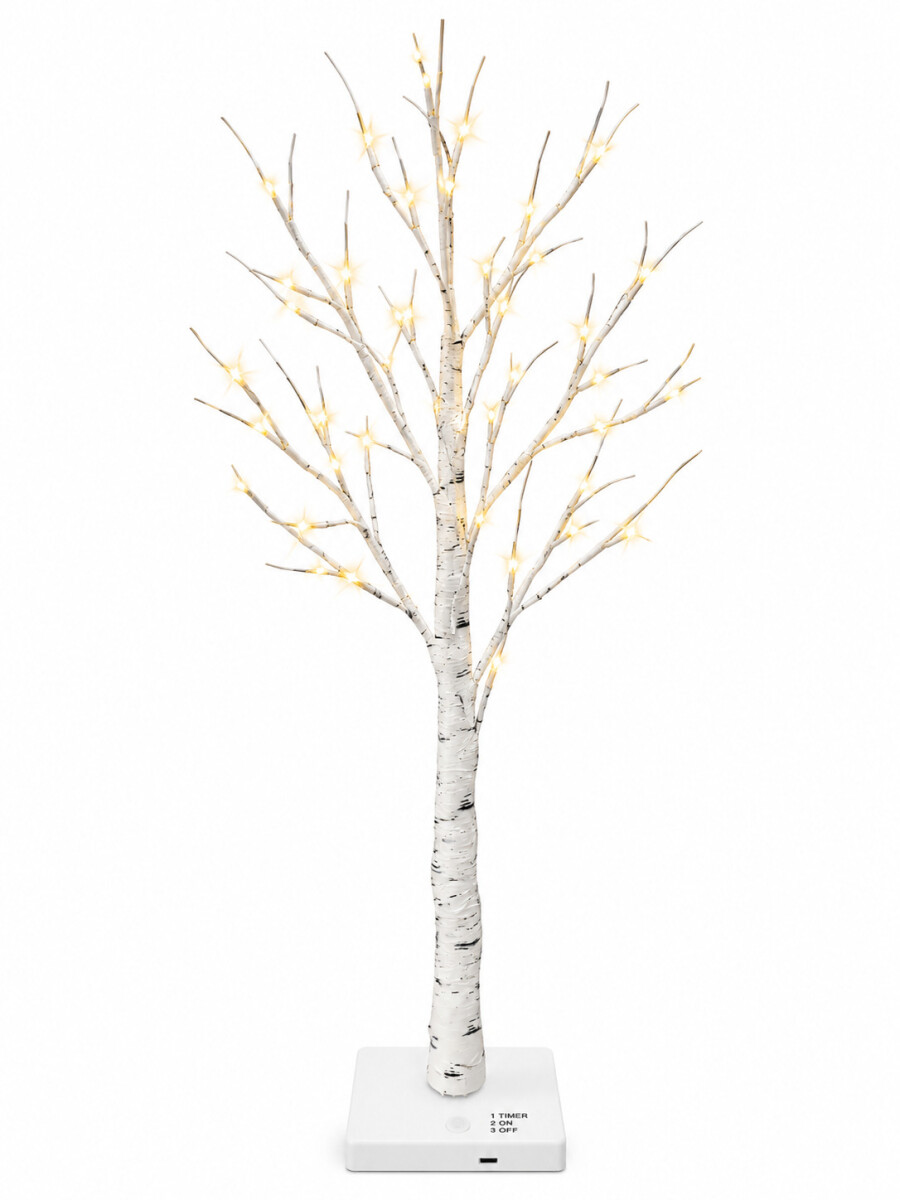 ARBOL MINIMALISTA LUCES LED CALIDAS - BLANCO (V) 