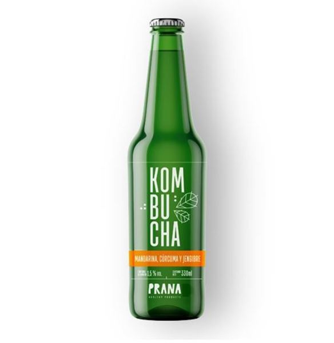Kombucha citrus, cúrcuma y jengibre Prana 330ml 