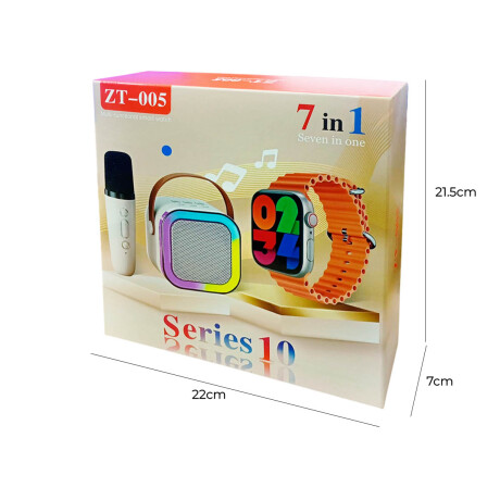 Set Micrófono Parlante Karaoke + Reloj Smartwatch Rosa