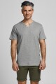 Camiseta Ret Cuello "v" Abotonado Light Grey Melange