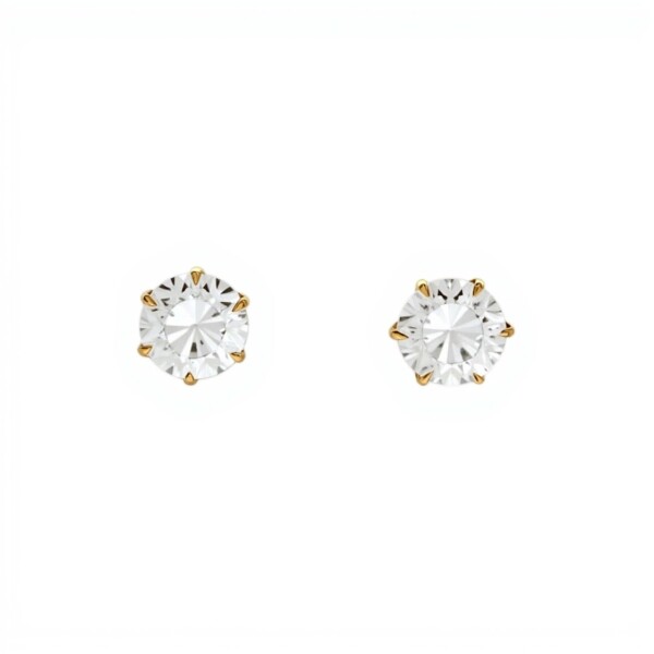 Caravanas Solitario oro- Oro bajo - Zirconia - CA8185 conpiedra