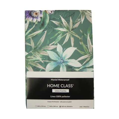 Mantel Waterproof Home Class 140 x 210 cm 4393 FLOR PETROLEO