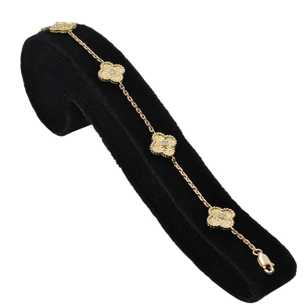 Pulsera oro 18k y brillantes modelo Alhambra largo 19 cm Pulsera oro 18k y brillantes modelo Alhambra largo 19 cm