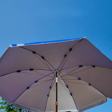 Sombrilla Playa Jardín 2m UV50 Camping Aluminizada Azul