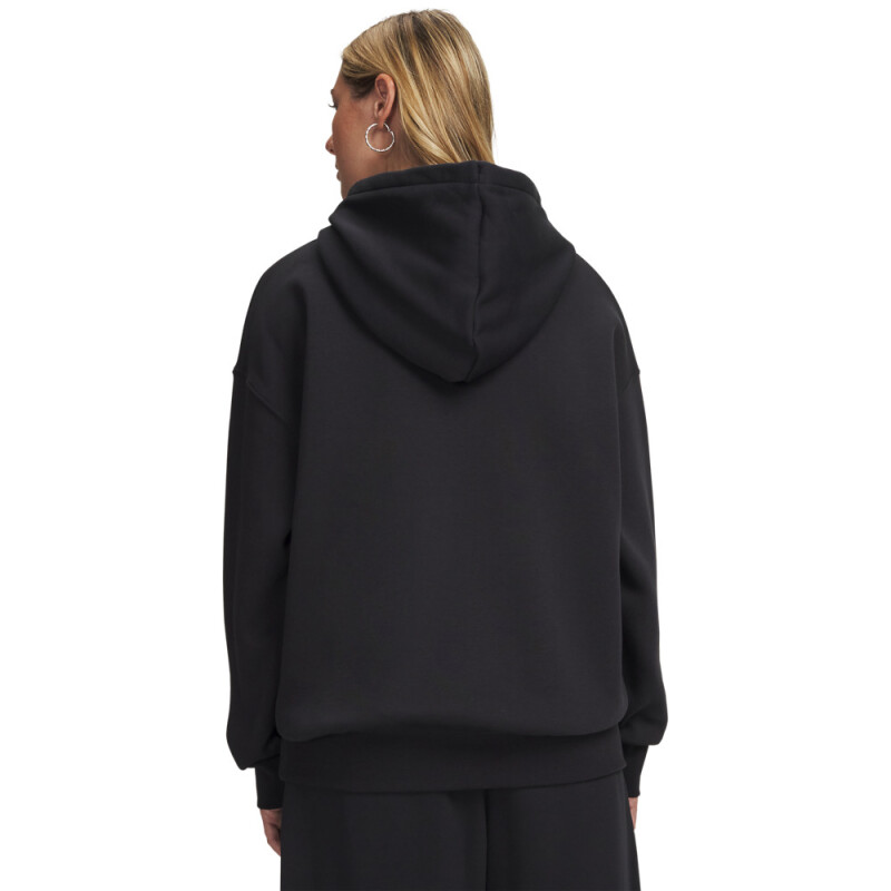 UA Icon Fleece OS Hoodie-WHT BLK-001