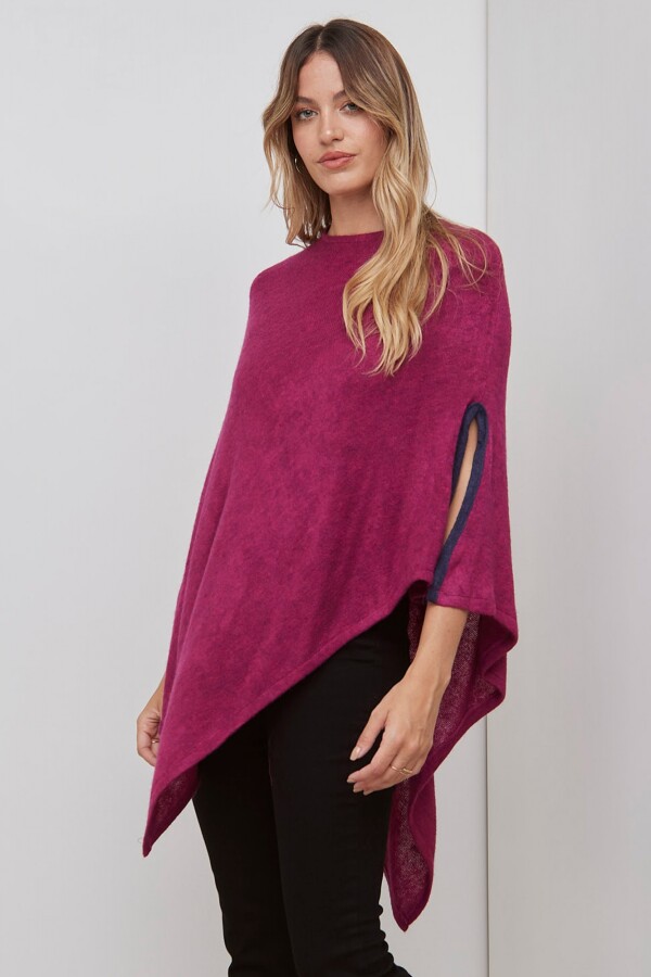 Poncho Ribete FUCSIA