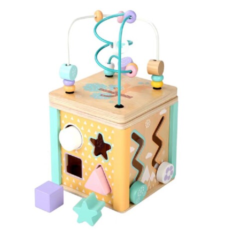 Cubo Didáctico Infantil Juego de Actividades 5en1 de Madera Multicolor