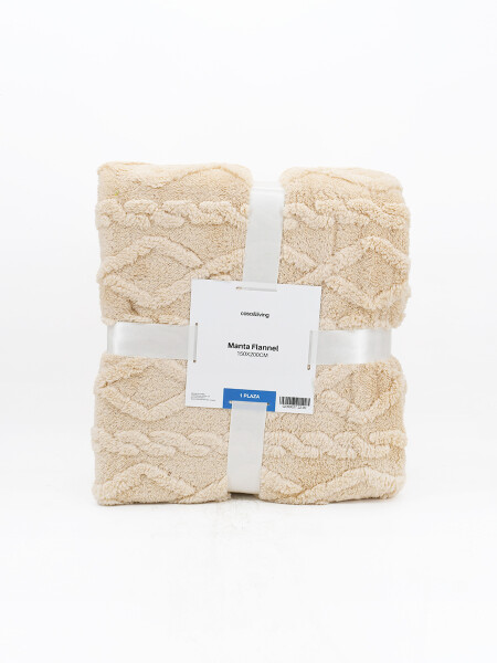 MANTA FLANNEL TRAMA ROMBOS NATURAL
