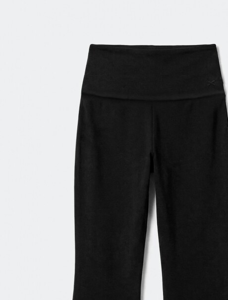 PANTALONES ACAMPANADOS CON CINTURA ELÁSTICA NEGRO