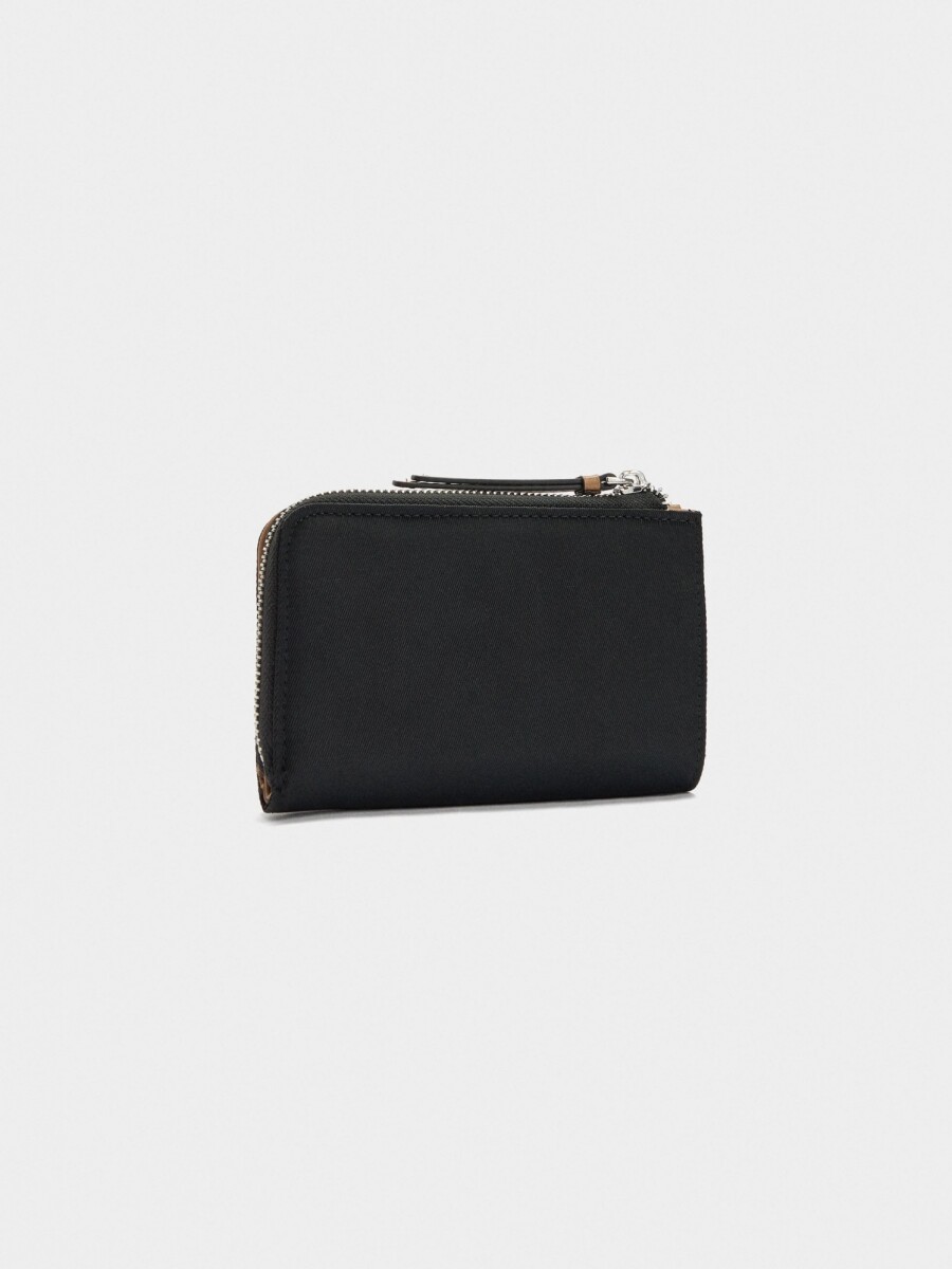 Monedero De Efecto Nylon negro