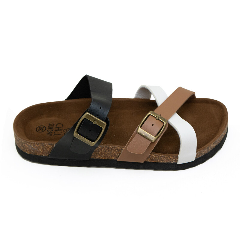 Sandalias Chill Sunday de Mujer - YF01W Camel-blanco