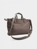 Bolso Tote De Nylon Con Bandolera marron