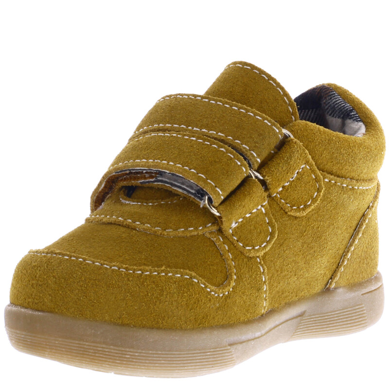 Bota de Niño Croco Kids Zapato TEO con doble velcro Tan