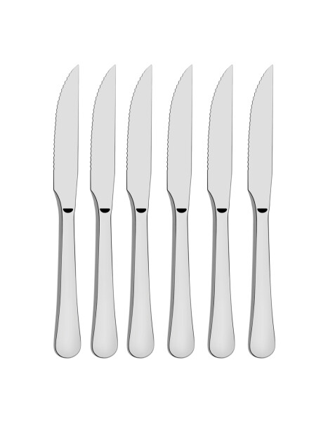 SET 6 CUCHILLOS DE CARNE ROMA ACERO 23CM SET 6 CUCHILLOS DE CARNE ROMA ACERO 23CM