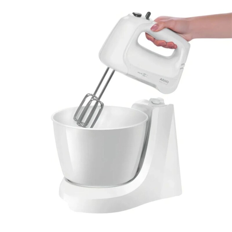 Mini Batidora Arno | 4 velocidades + Pulsar | Con 2 bowls de 4 Lts. | Color blanca. Mini Batidora Arno | 4 velocidades + Pulsar | Con 2 bowls de 4 Lts. | Color blanca.