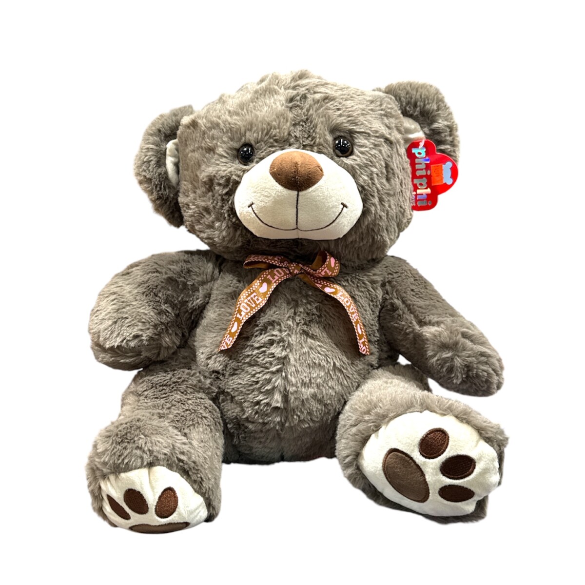 Oso con Moña 60 cm Phi Phi - Gris 